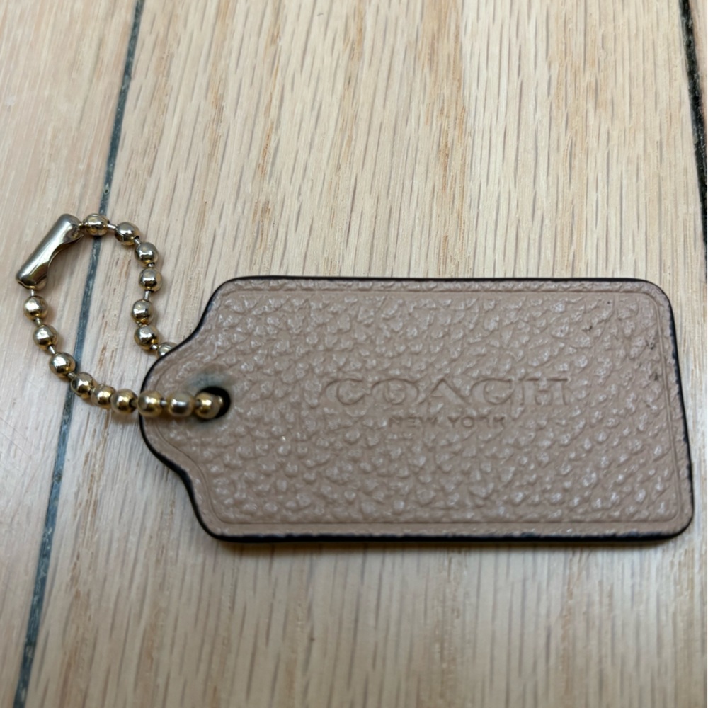 Coach Hang Tag 2.5” Beige Leather